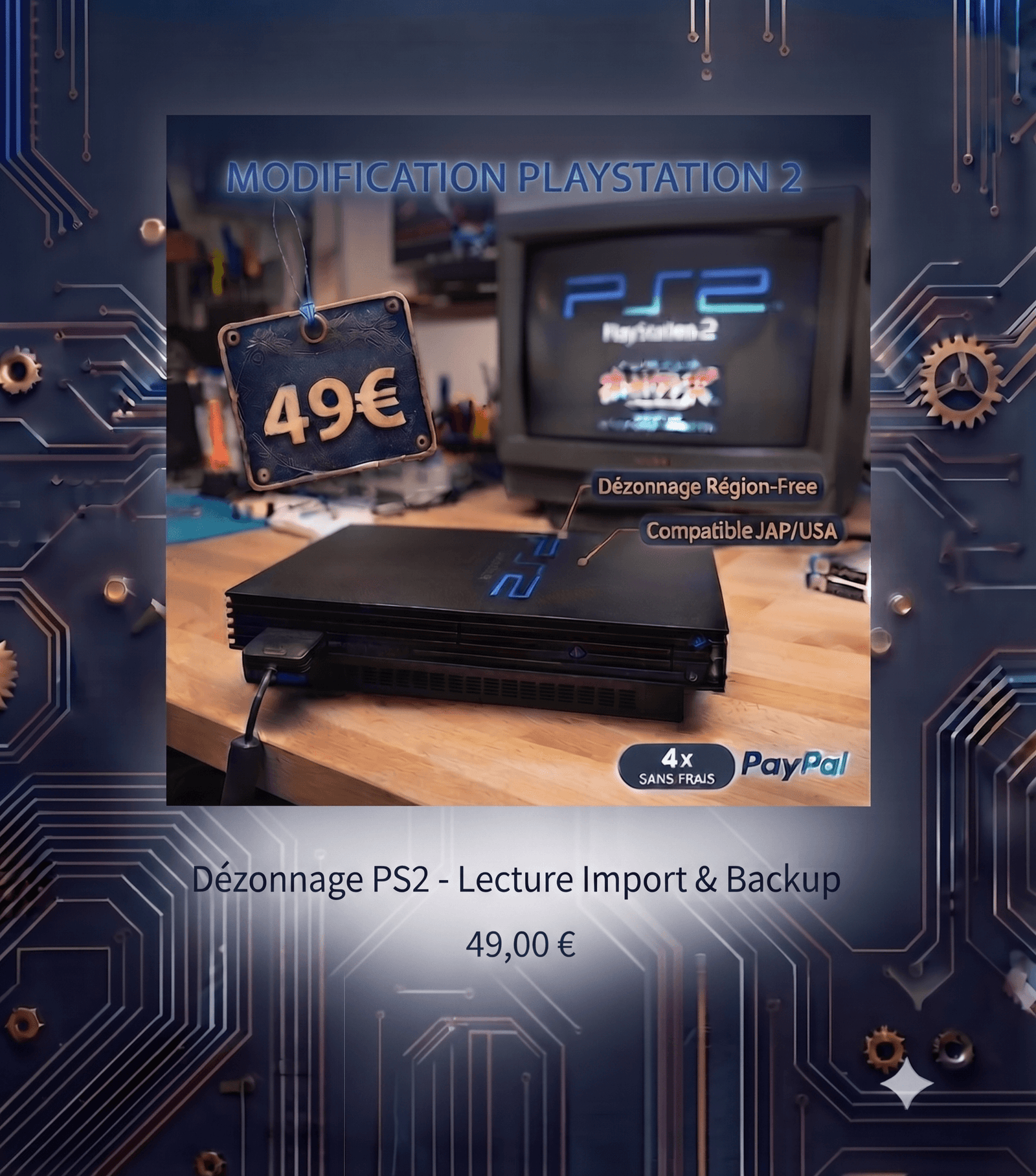 Dézonnage PlayStation 2 - Modchip17