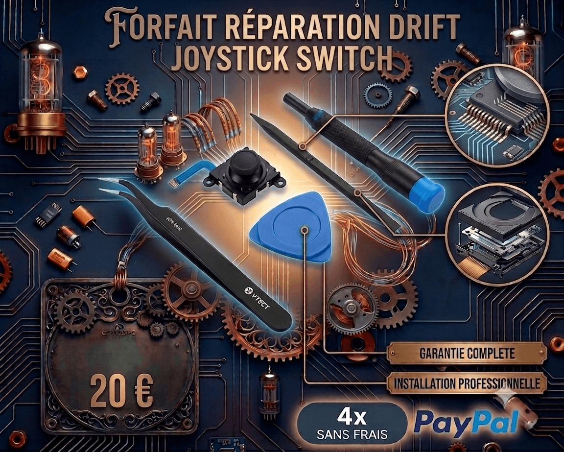 Forfait réparation drift joystick Nintendo Switch installation professionnelle 20€