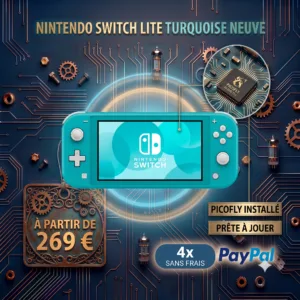 Console Nintendo Switch Lite turquoise neuve avec puce Picofly installée