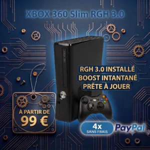 Console Xbox 360 Slim modifiée RGH 3.0 prête à jouer